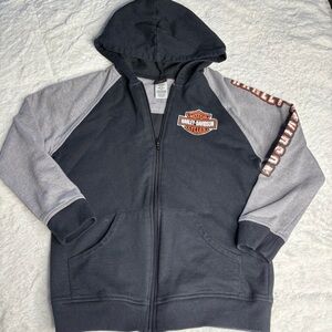 Harley-Davidson Kids Black and Gray Zip-Up Hoodie